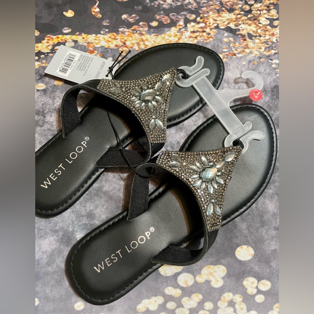 Rhinestone flip flops
